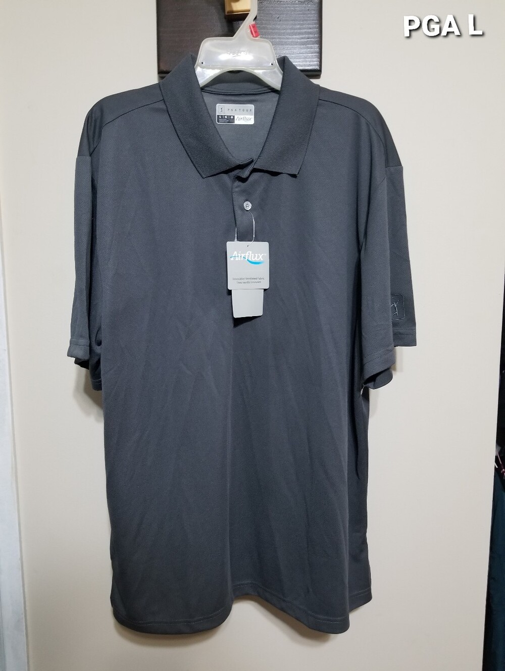 PGA Tour Men's Charcoal Gray Performance Polo